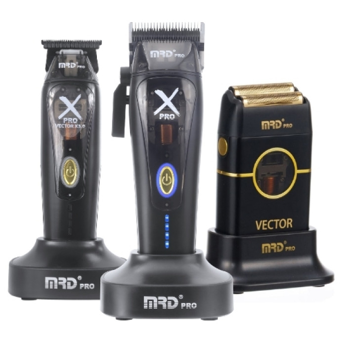 Професійний набір барбера MRD PRO X-PRO Black 999C-X-B-3 (Машинка + Тример + Шейвер)