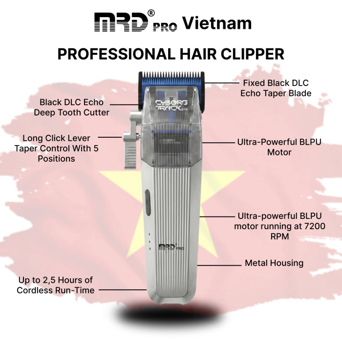 Професійна машинка для стрижки MRD PRO Cyborg Track GTR grey HC-666CT-S