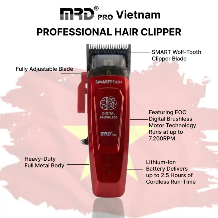 Професійна машинка для стрижки MRD PRO Smartbrain 2.0 Red HC-90-4R